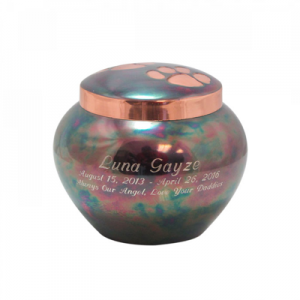 Copper Paw Print Jar Urn