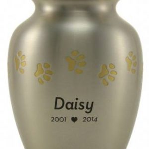 Paw Print Vase Urn Pewter