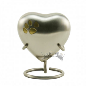 Heart Keepsake Pewter Single Paw